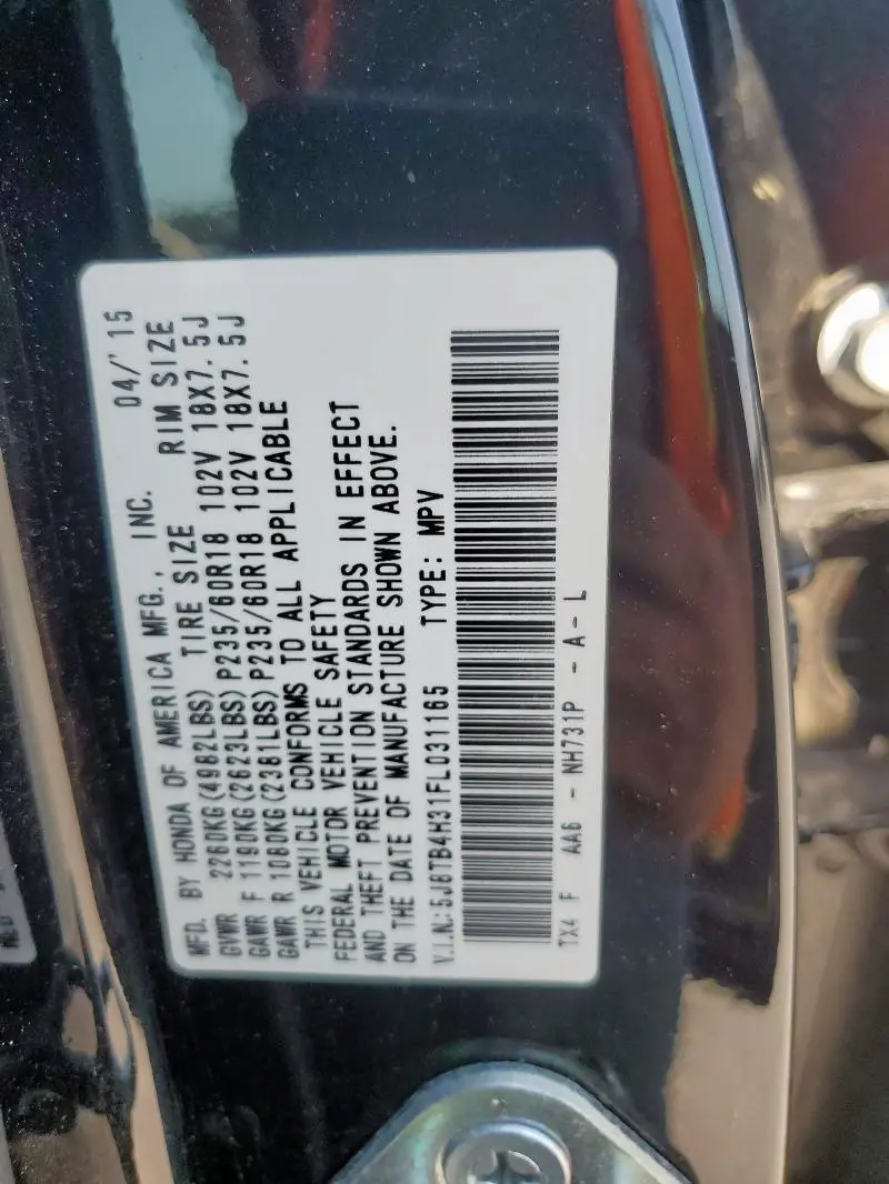 2015 ACURA RDX   