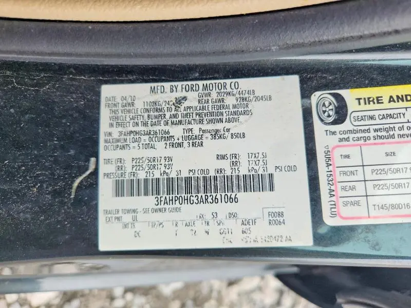 2010 FORD FUSION SE  