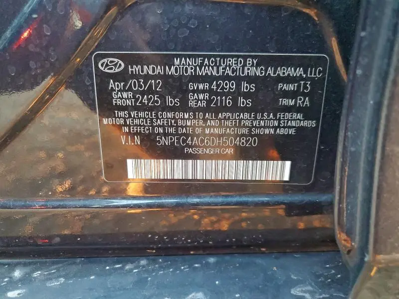 2013 HYUNDAI SONATA SE  