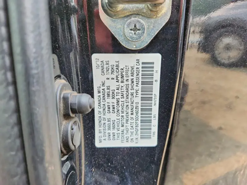 2012 HONDA CIVIC LX  