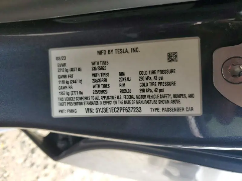 2023 TESLA MODEL 3   