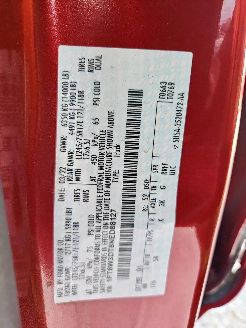 2022 FORD F350 SUPER DUTY  