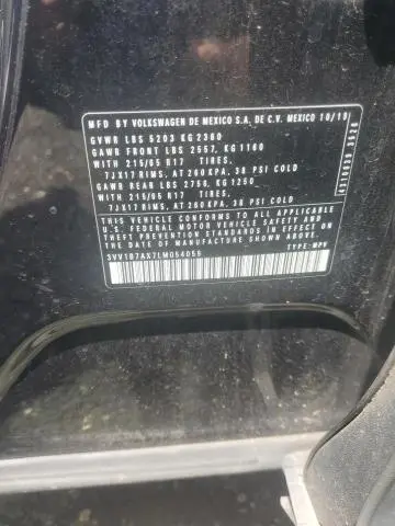 2020 VOLKSWAGEN TIGUAN S  