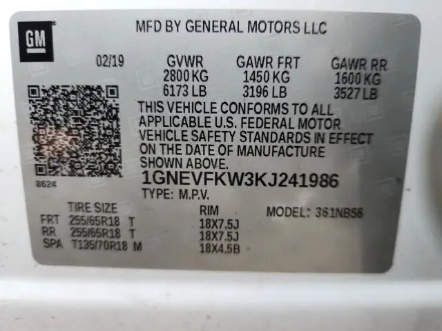 2019 CHEVROLET TRAVERSE LS  