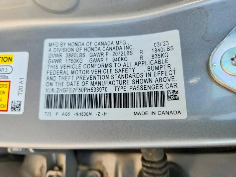 2023 HONDA CIVIC SPORT  