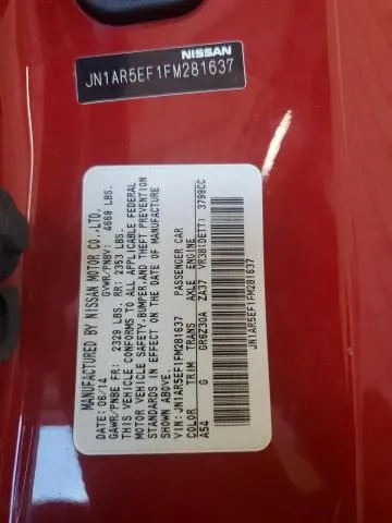 2015 NISSAN GT-R PREMIUM  