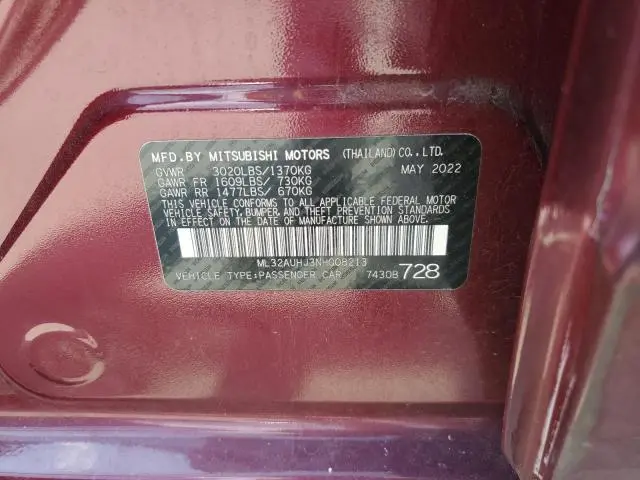 2022 MITSUBISHI MIRAGE ES