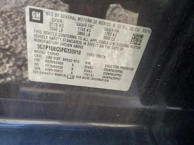 2015 GMC SIERRA C1500 SLE  