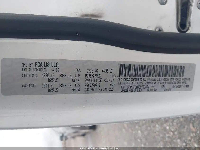 2016 JEEP PATRIOT SPORT