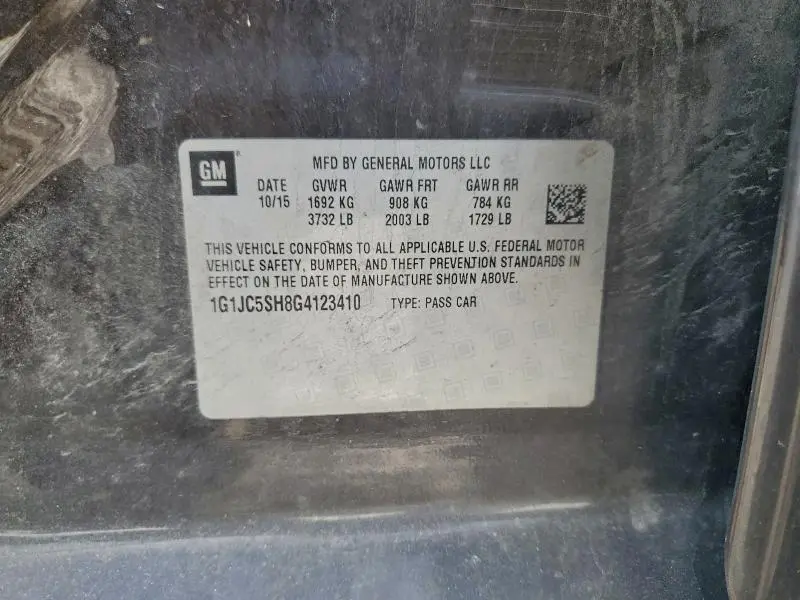 2016 CHEVROLET SONIC LT  