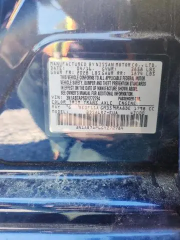 2016 NISSAN SENTRA SR  