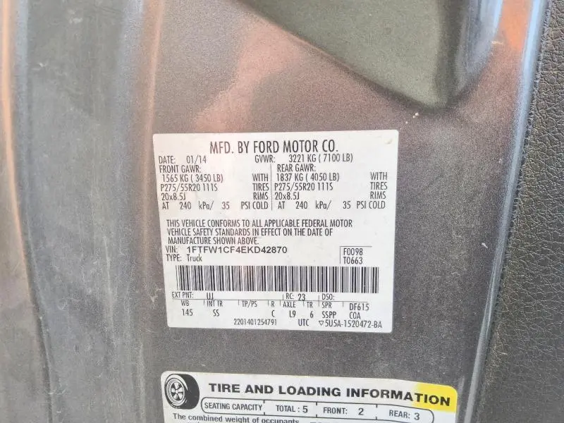 2014 FORD F150 SUPERCREW  