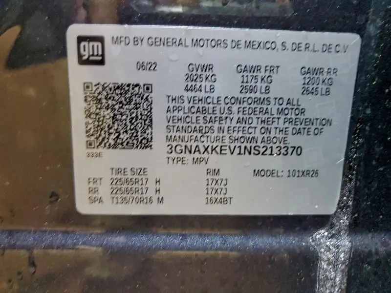 2022 CHEVROLET EQUINOX LT  