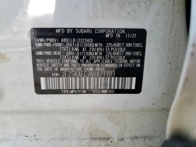 2022 SUBARU FORESTER PREMIUM  