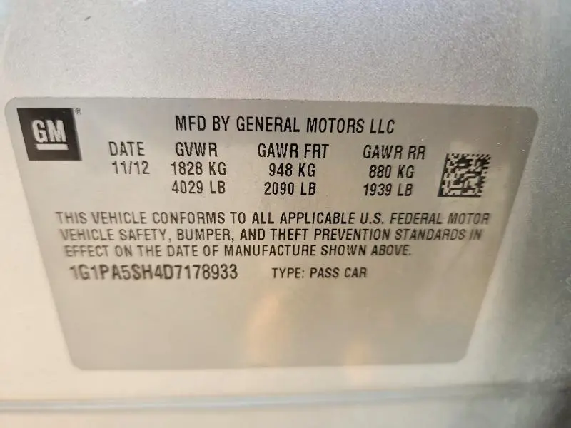 2013 CHEVROLET CRUZE LS  