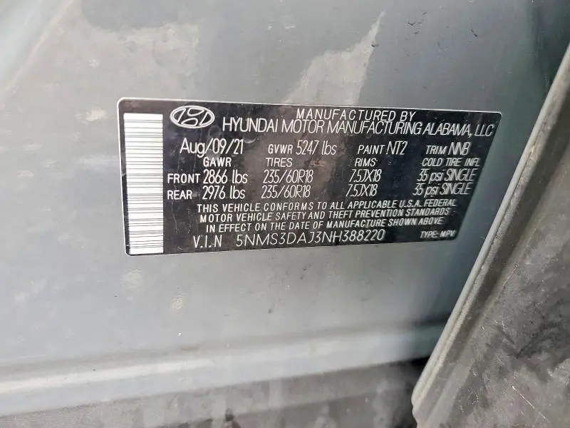 2022 HYUNDAI SANTA FE SEL  