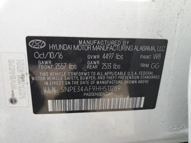 2017 HYUNDAI SONATA SPORT  