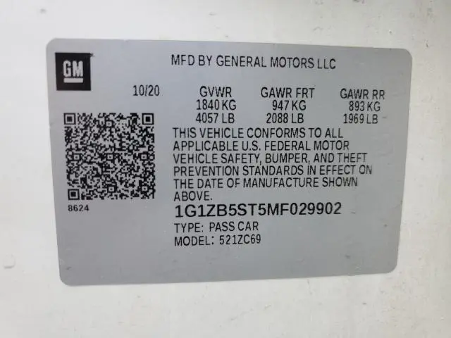 2021 CHEVROLET MALIBU LS  