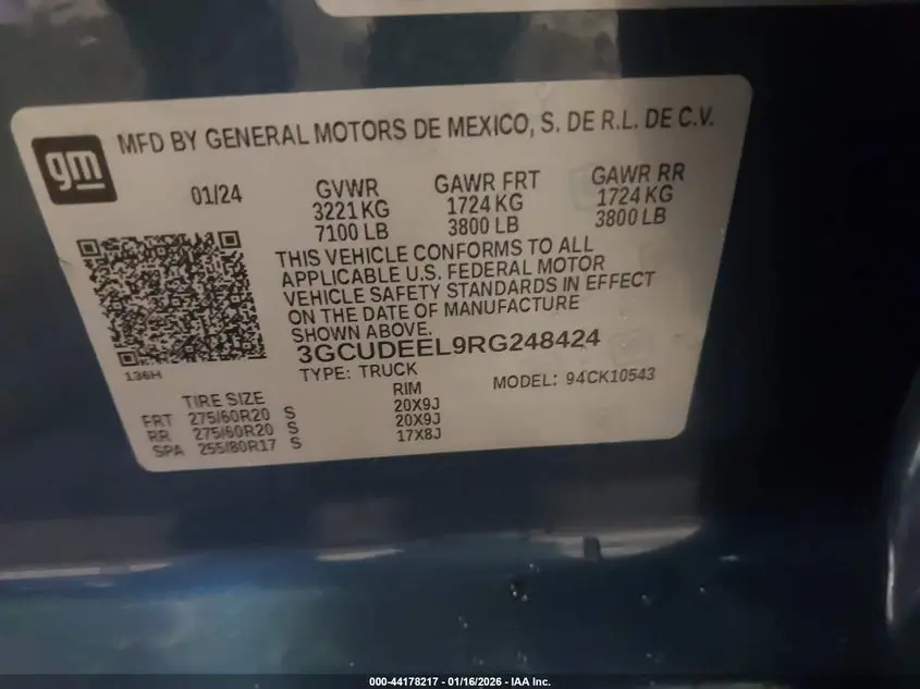 2024 CHEVROLET SILVERADO 1500 4WD  SHORT BED RST