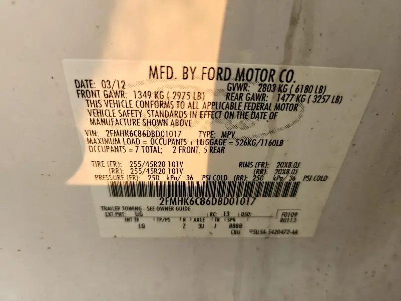 2013 FORD FLEX SEL  