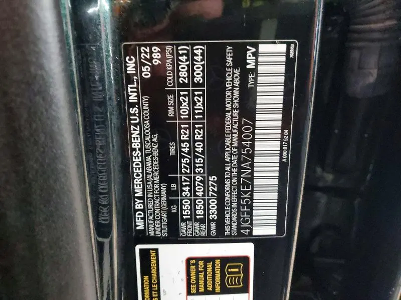 2022 MERCEDES-BENZ GLS 450 4MATIC  