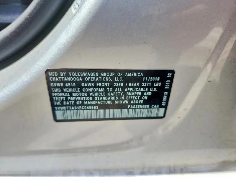 2014 VOLKSWAGEN PASSAT SE  