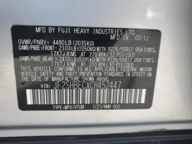 2012 SUBARU FORESTER LIMITED  
