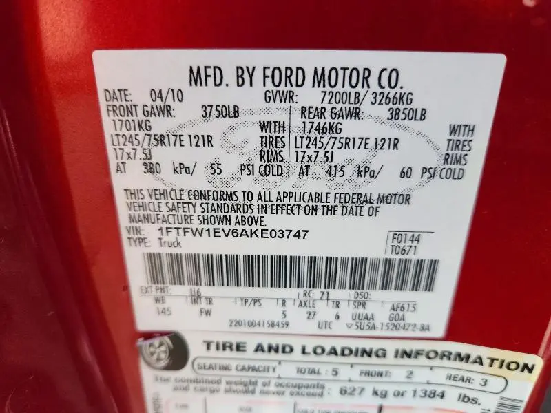 2010 FORD F150 SUPERCREW  