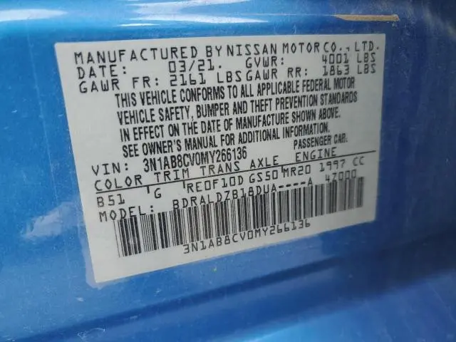 2021 NISSAN SENTRA SV  