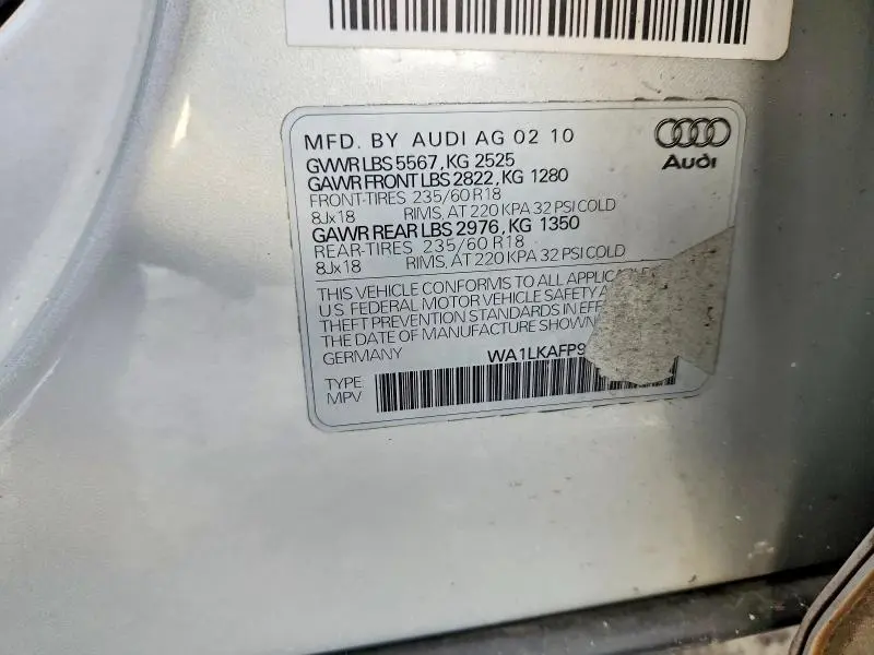 2010 AUDI Q5 PREMIUM PLUS  