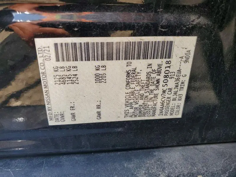 2021 NISSAN MAXIMA SV  