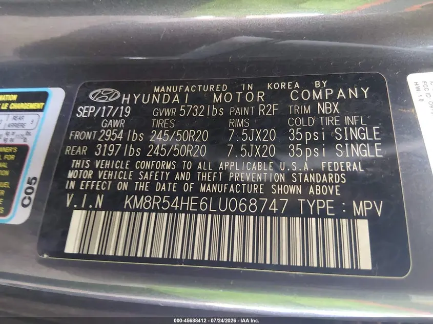2020 HYUNDAI PALISADE LIMITED