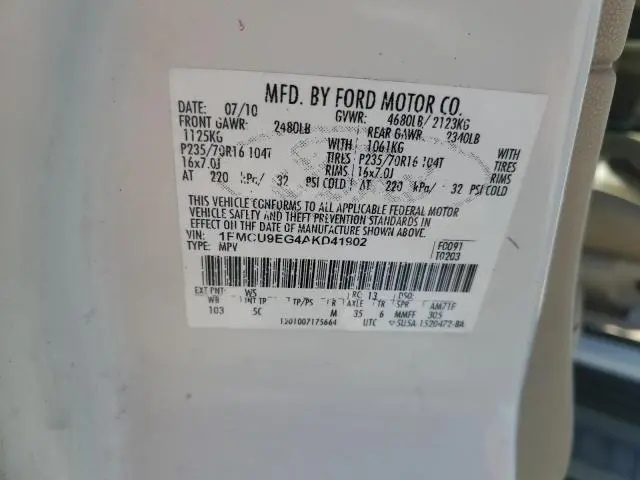 2010 FORD ESCAPE LIMITED  