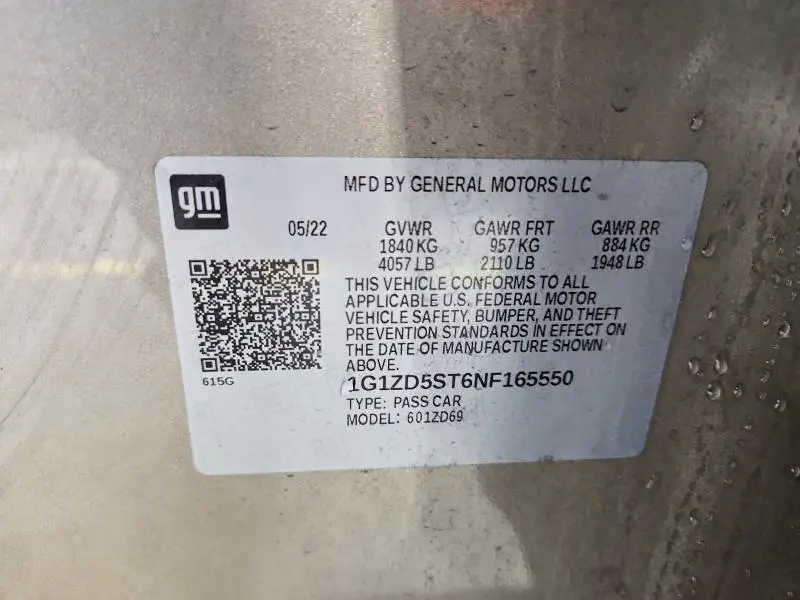 2022 CHEVROLET MALIBU LT  