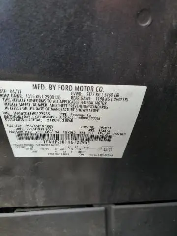 2017 FORD TAURUS LIMITED  