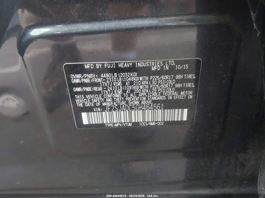 2016 SUBARU FORESTER 2.5I PREMIUM