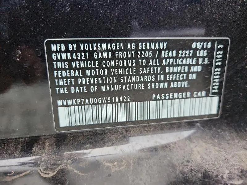 2016 VOLKSWAGEN E-GOLF SE  