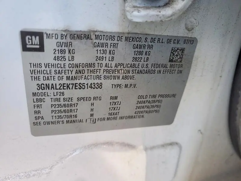 2014 CHEVROLET CAPTIVA LS  