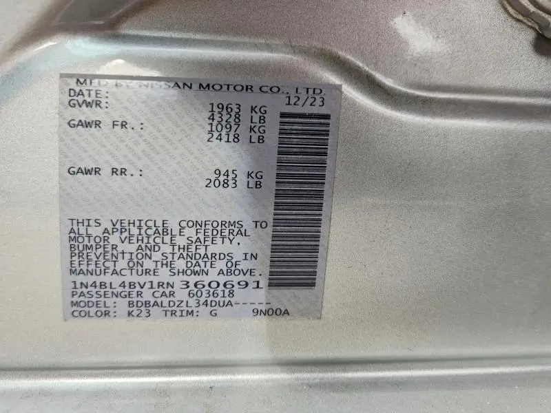 2024 NISSAN ALTIMA S  