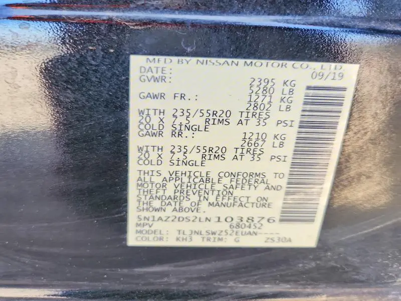 2020 NISSAN MURANO PLATINUM  