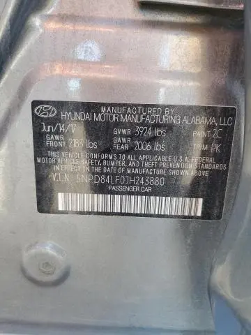 2018 HYUNDAI ELANTRA SEL  