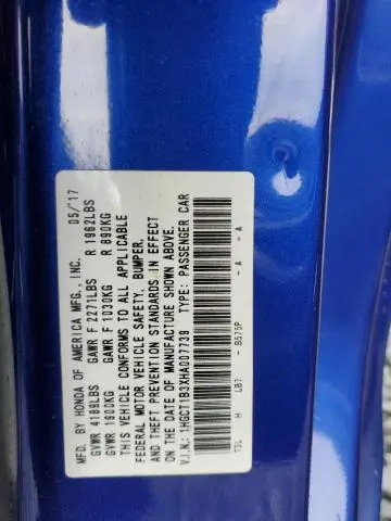 2017 HONDA ACCORD LX-S  