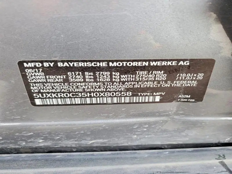 2017 BMW X5 XDRIVE35I  