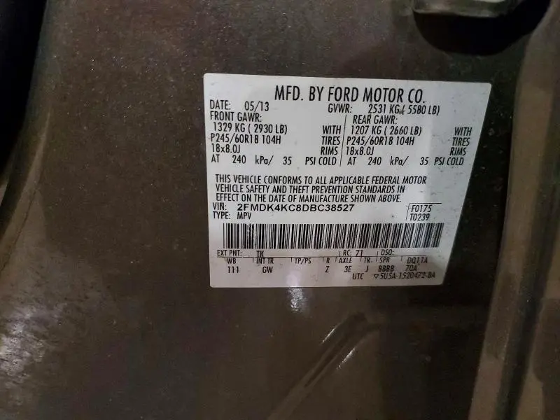 2013 FORD EDGE LIMITED  