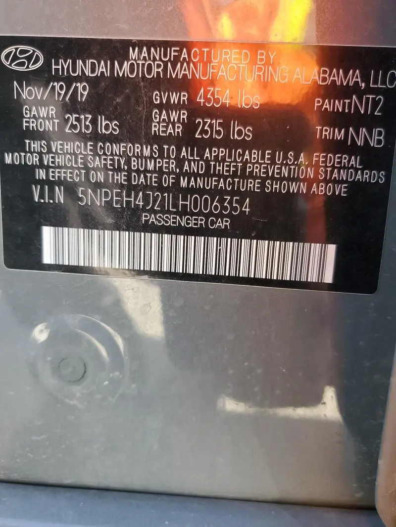 2020 HYUNDAI SONATA LIMITED  