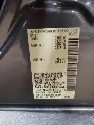 2023 NISSAN ALTIMA S  