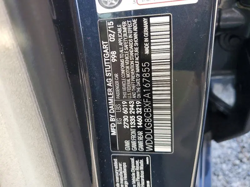 2015 MERCEDES-BENZ S 550  