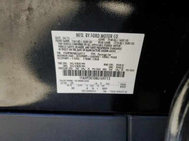 2011 FORD TAURUS SHO  