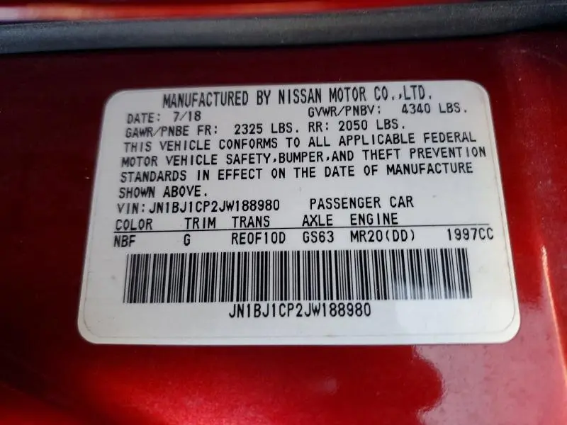 2018 NISSAN ROGUE SPORT S  