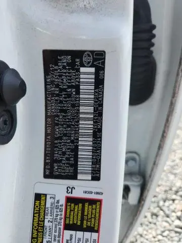 2012 TOYOTA COROLLA   